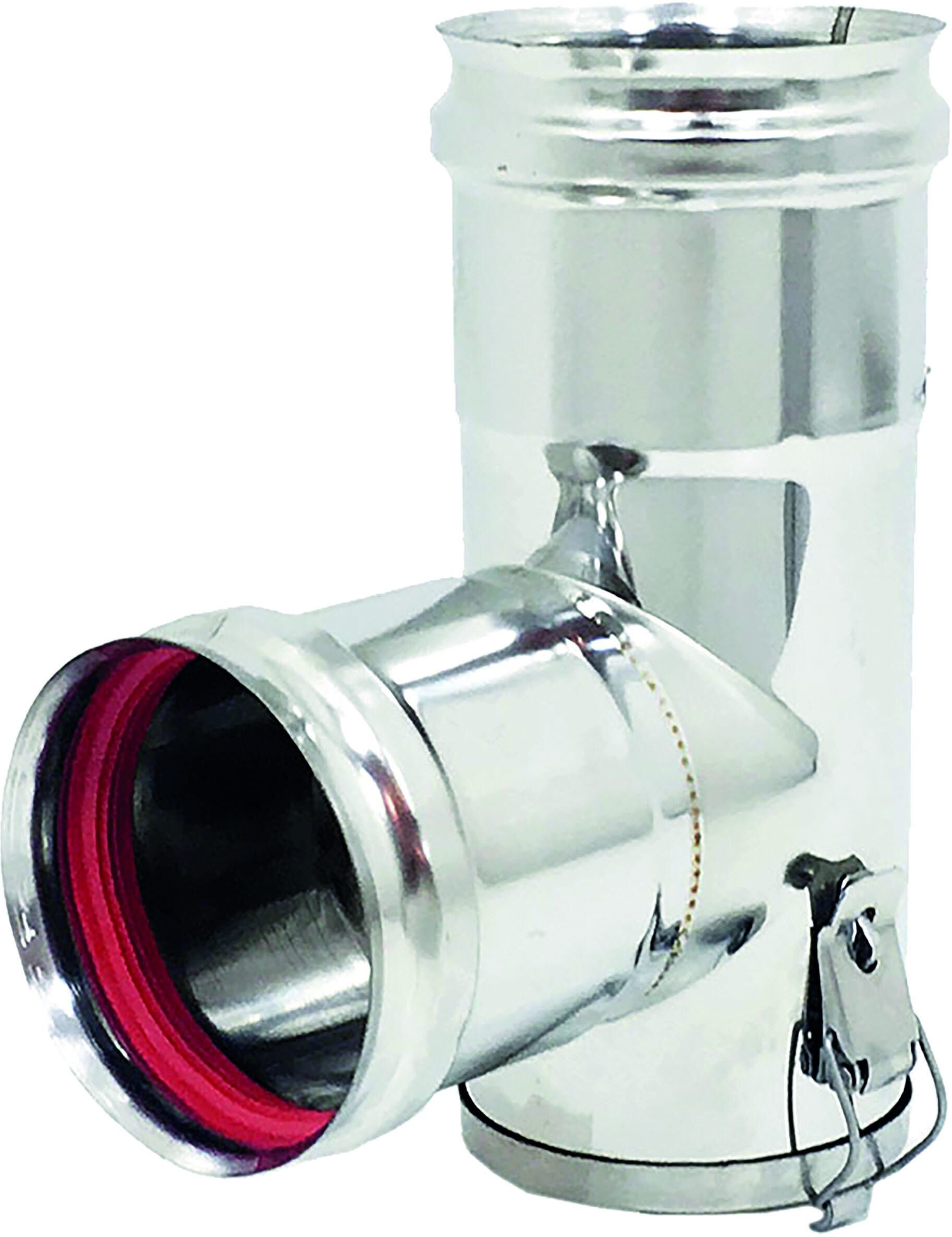 ZINCO Tee Inox Monoparete Monoparete 316 Ø 80 Mm Ispezione Bassa ZINCO Tee Inox Monoparete Monoparete 316 Ø 80 Mm Ispezione Bassa