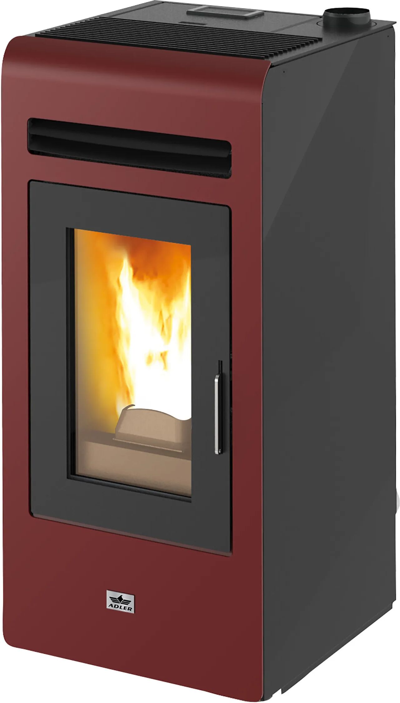 ADLER Stufa A Pellet  Cortina 12 Aria 10,8 Kw Bordeaux ADLER Stufa A Pellet  Cortina 12 Aria 10,8 Kw Bordeaux