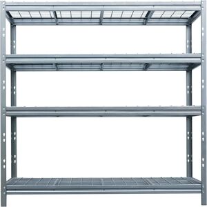 Ar Shelving SCAFFALE METALLO/METALLO 4 RIPIANI 450kg GRIGLIA METALLICA ZINCATO 180x200x60 cm (LxHxP)