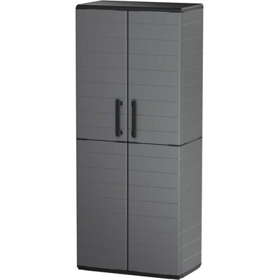 ART ARMADIO IN RESINA 2 ANTE PORTASCOPE 68x163x37 cm GRIGIO SCURO ART ARMADIO IN RESINA 2 ANTE PORTASCOPE 68x163x37 cm GRIGIO SCURO