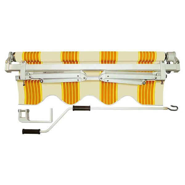 tecnomat tenda da sole a barra quadra 395x300 cm rigato giallo braccio con catena