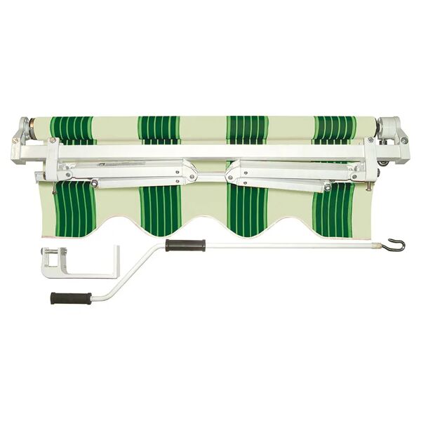 tecnomat tenda da sole a barra quadra 395x300 cm rigato verde braccio con catena
