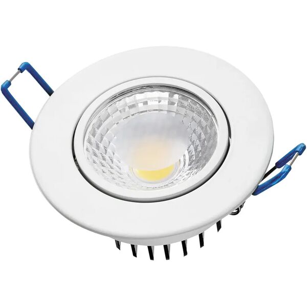 vivida faretto incasso tondo orientabile bianco led cob 5w 4000k 370 lumen Ø 87xh 45 mm foro 80 mm