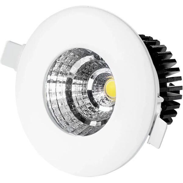 vivida faretto incasso tondo fisso bianco led cob 6w 4000k 580 lumen ip20 Ø 90xh 43mm foro Ø75 mm