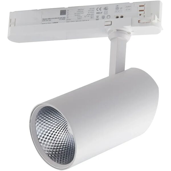 tecnomat proiettore led per sistema a binario action 20w 2000 lumen 4000k luce bianca colore bianco