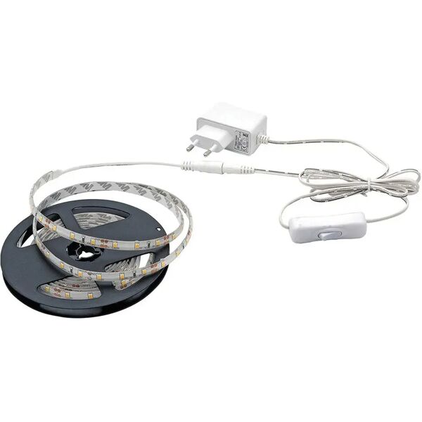 tecnomat kit strip led 60 led/m 14,2w 12v 6000k luce fredda 3m ip65 con alimentatore e switch