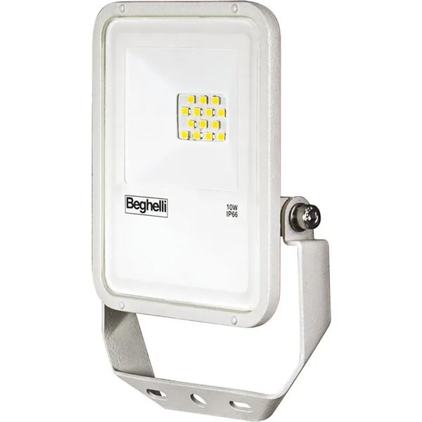 tecnomat proiettore led beghelli 10w 1000 lumen 4000k luce bianca 97x110x27 mm bianco cavo 40 cm ip66