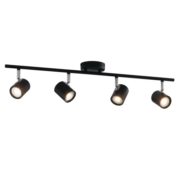 tecnomat barra 4 luci zero 4xgu10 fino a 35w lampadine non incluse 700x150 mm nero orientabile