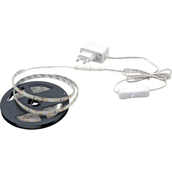 tecnomat kit strip led 60 led/m 14,4w 12v 3000k luce calda 3m ip65 con alimentatore e switch