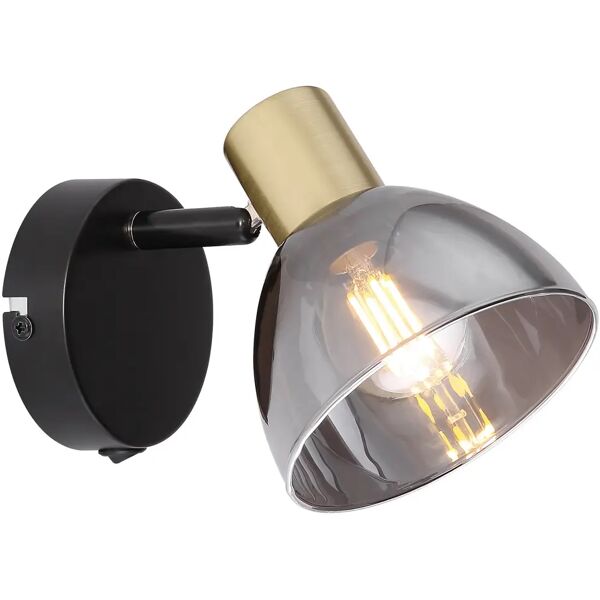 tecnomat applique jay e14 25w in metallo nero e oro lampadina non inclusa