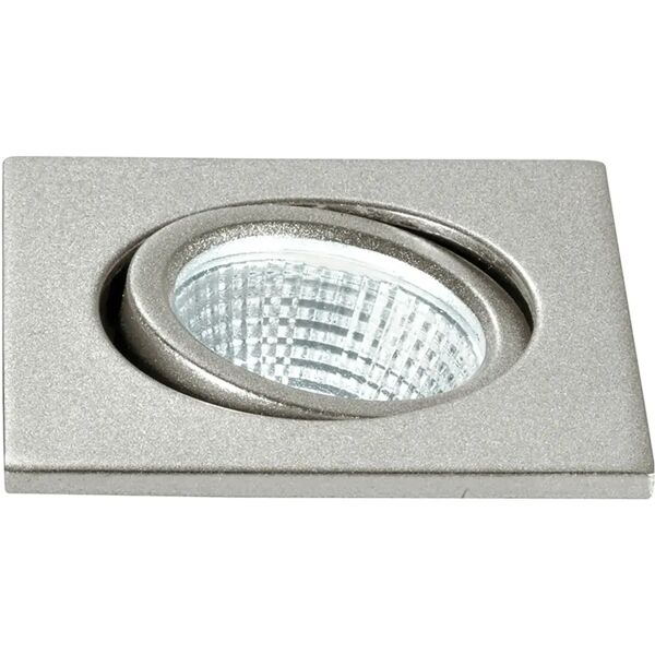 tecnomat faretto incasso polaris led cob 3w quadro silver orientabile 240 lumen 4000k Ø 66x57mm