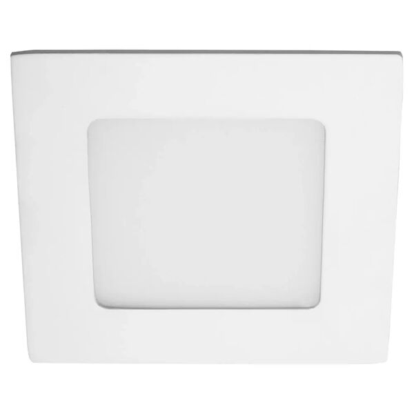 vivida faretto incasso  led 6w quadrato 379 lumen 3000k luce calda in alluminio bianco 110x110 mm