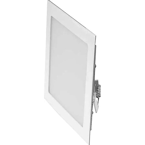 vivida faretto incasso  led 18w quadrato 1443 lumen 3000k luce calda in alluminio bianco 205x205 mm