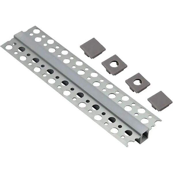 tecnomat barra per strip led da incasso per cartongesso con diffusore e accessori 2000x13,7x12,5 mm