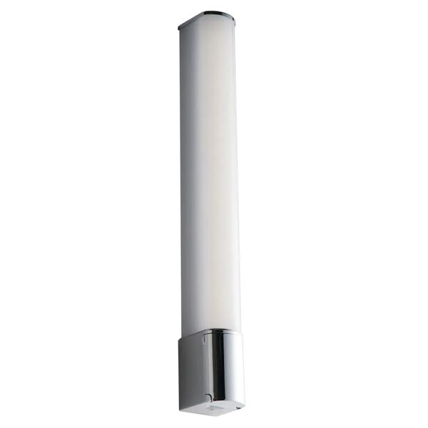 tecnomat applique led blaster bianco/cromo schuko 8w 640lm 4000k ip44 ugr<19 49,2x5,9x6,6cm