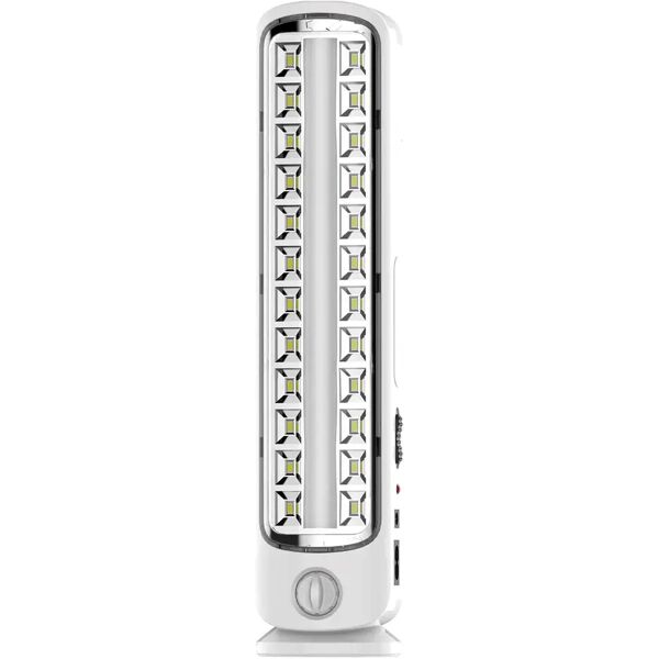 tecnomat lampada emergenza ricaricabile 42 lumen 24+60 led 230vac con regolatore luminosita'