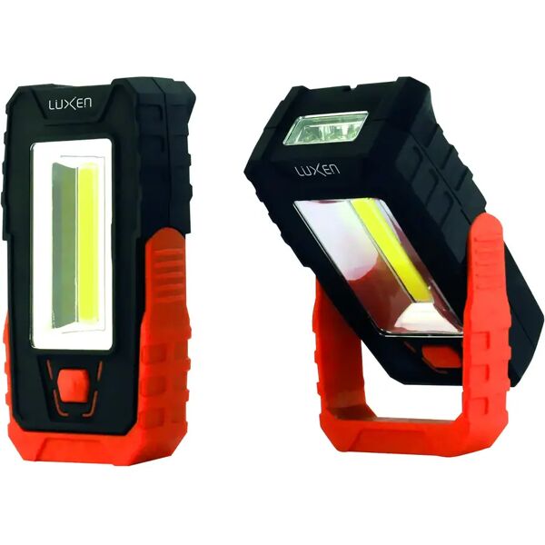 tecnomat lampada da lavoro led cob + 3 led smd in abs con clip per cintura