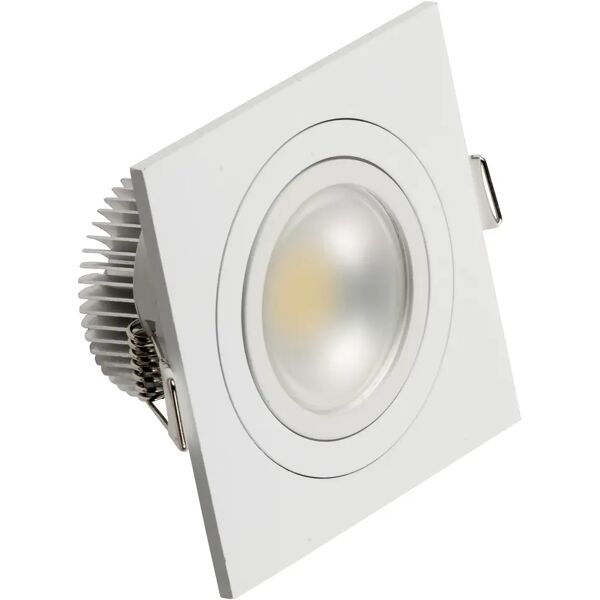 vivida faretto incasso  led cob 5w quadro bianco 4000k 500 lumen dimensioni 92x92x43 mm