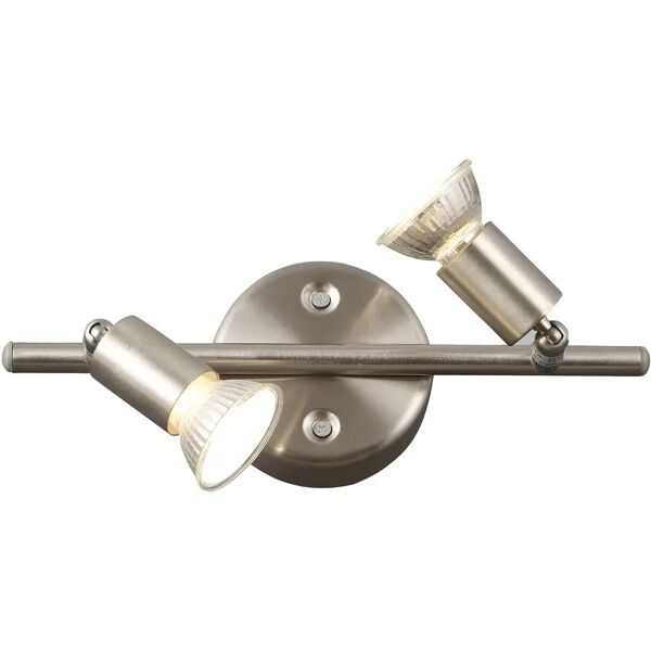 tecnomat barra 2 faretti globo modello slim in metallo attacco gu10 2x50w lampadine escluse