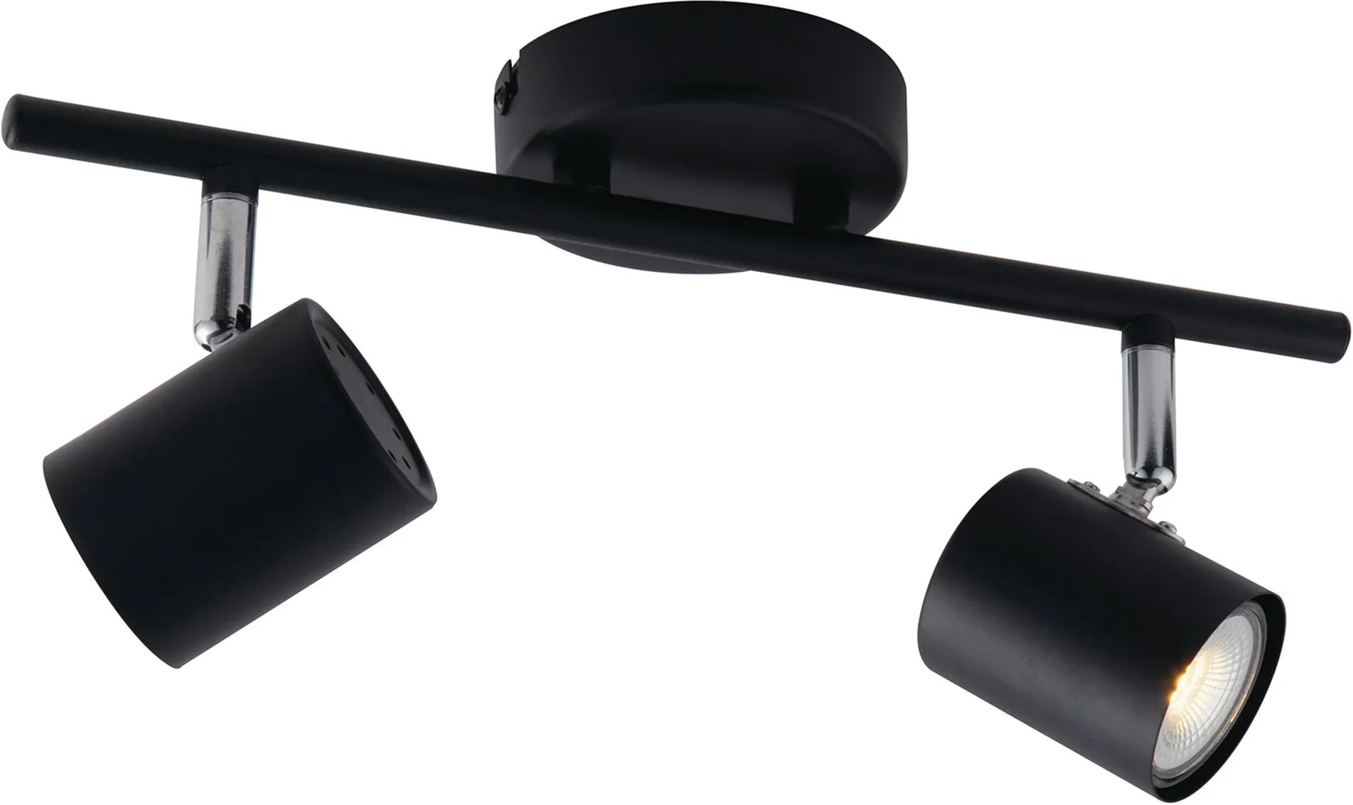 tecnomat barra 2 luci zero 2xgu10 fino a 35w lampadine non incluse 330x150 mm nero orientabile