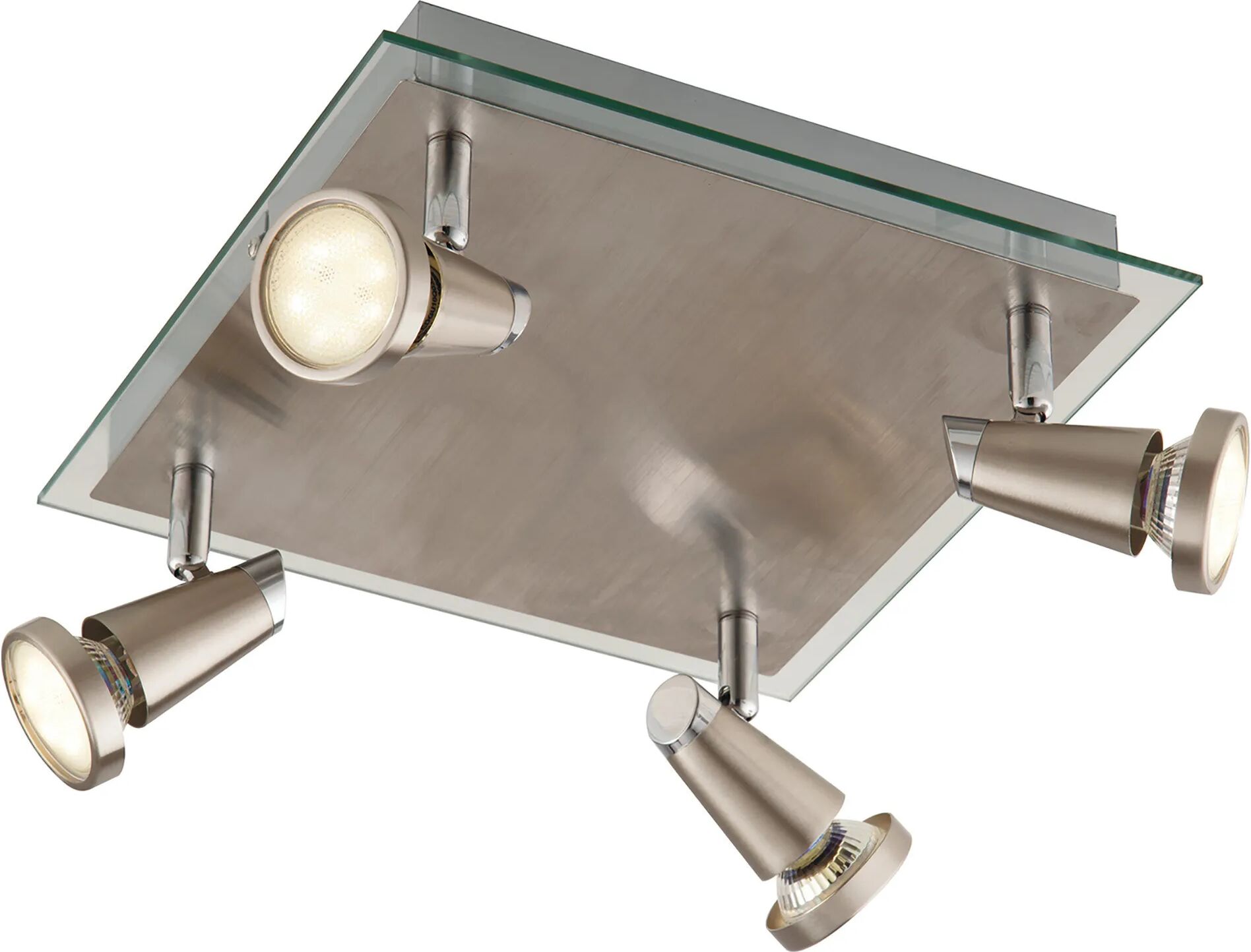 Tecnomat PLAFONIERA 4 FARETTI INTEC MIAMI CROMO CON LAMPADINE LED SMD GU10 4x3W INCLUSE