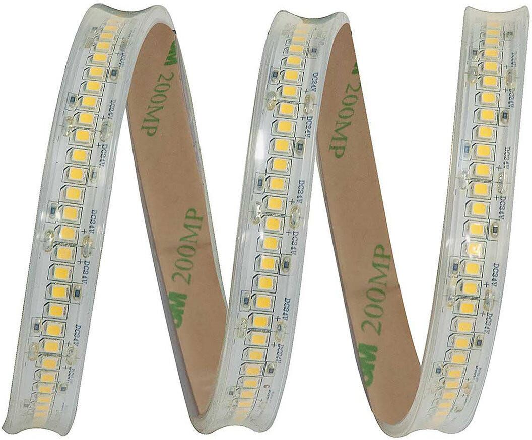 Strip Led Da Esterno 24v Lunghezza 5 M Inguainata 16w/m 180 Led/m Luce Calda Ip65 Strip Led Da Esterno 24v Lunghezza 5 M Inguainata 16w/m 180 Led/m Luce Calda Ip65