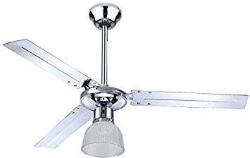 Ventilatore Da Soffitto Zephir Ø 122 Cm 3 Pale Cromato Con Luce  E Telcomando 3 Velocita' Ventilatore Da Soffitto Zephir Ø 122 Cm 3 Pale Cromato Con Luce  E Telcomando 3 Velocita'