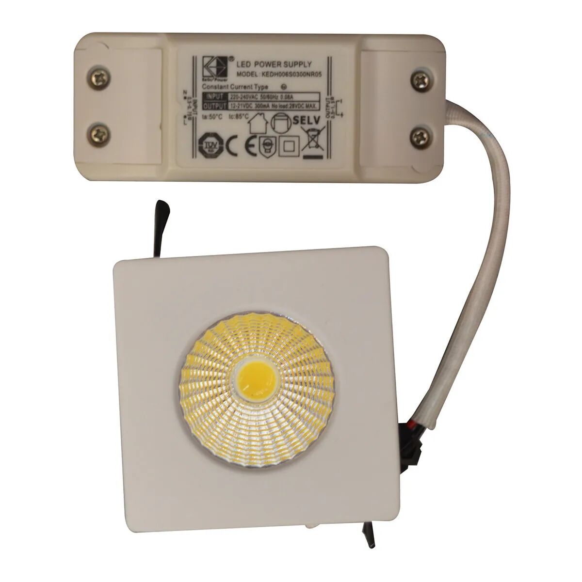 VIVIDA Faretto Incasso Quadro Fisso Bianco Led Cob 5w 4000k Ip20 55x55x54 Mm Foro Ø 43 Mm