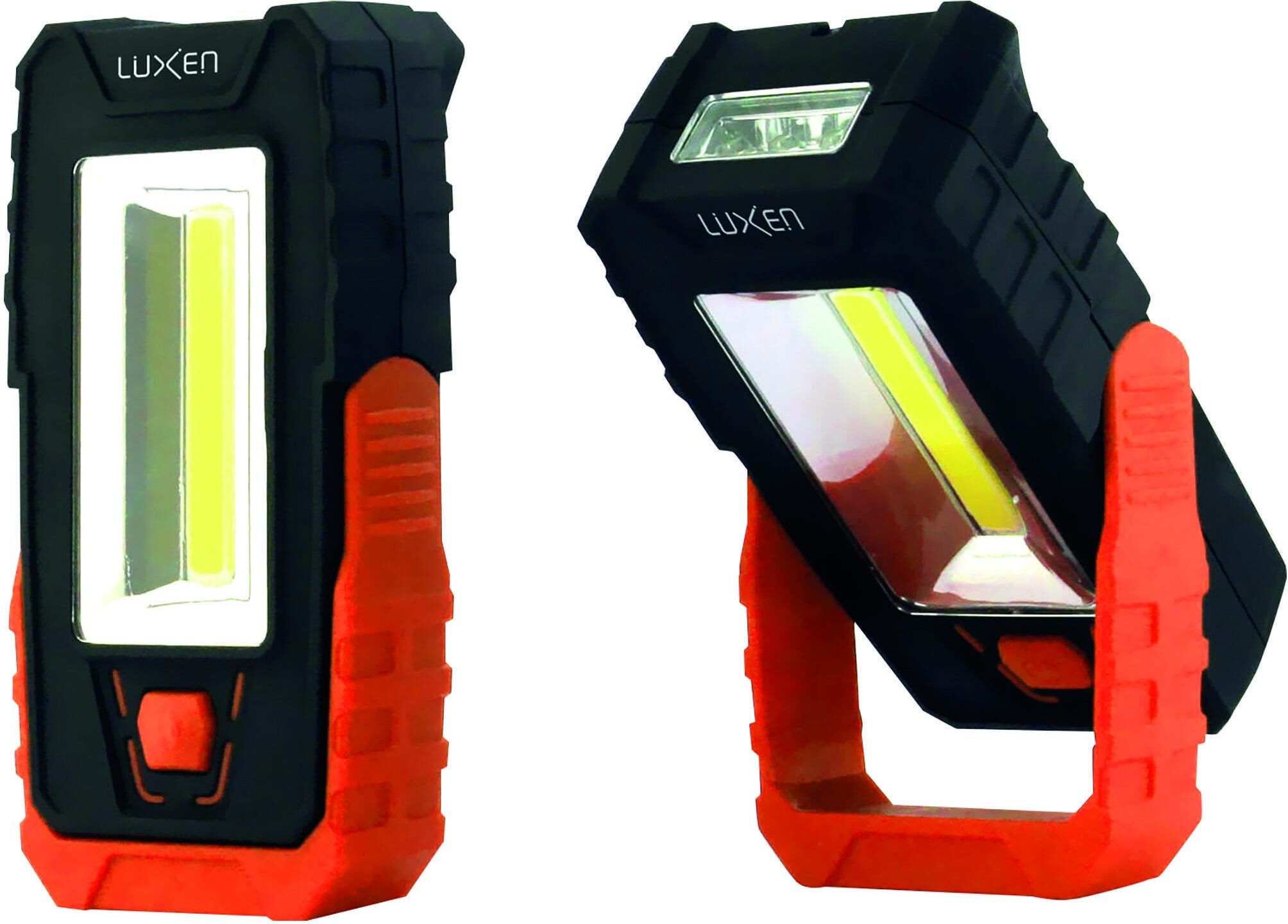 Lampada Da Lavoro Led Cob + 3 Led Smd In Abs Con Clip Per Cintura Lampada Da Lavoro Led Cob + 3 Led Smd In Abs Con Clip Per Cintura