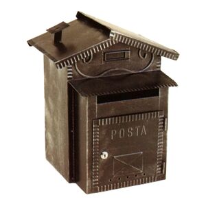 cassetta lettere e portapane per esterno ferro battuto nero 41x27x27 cm (lxhxp)