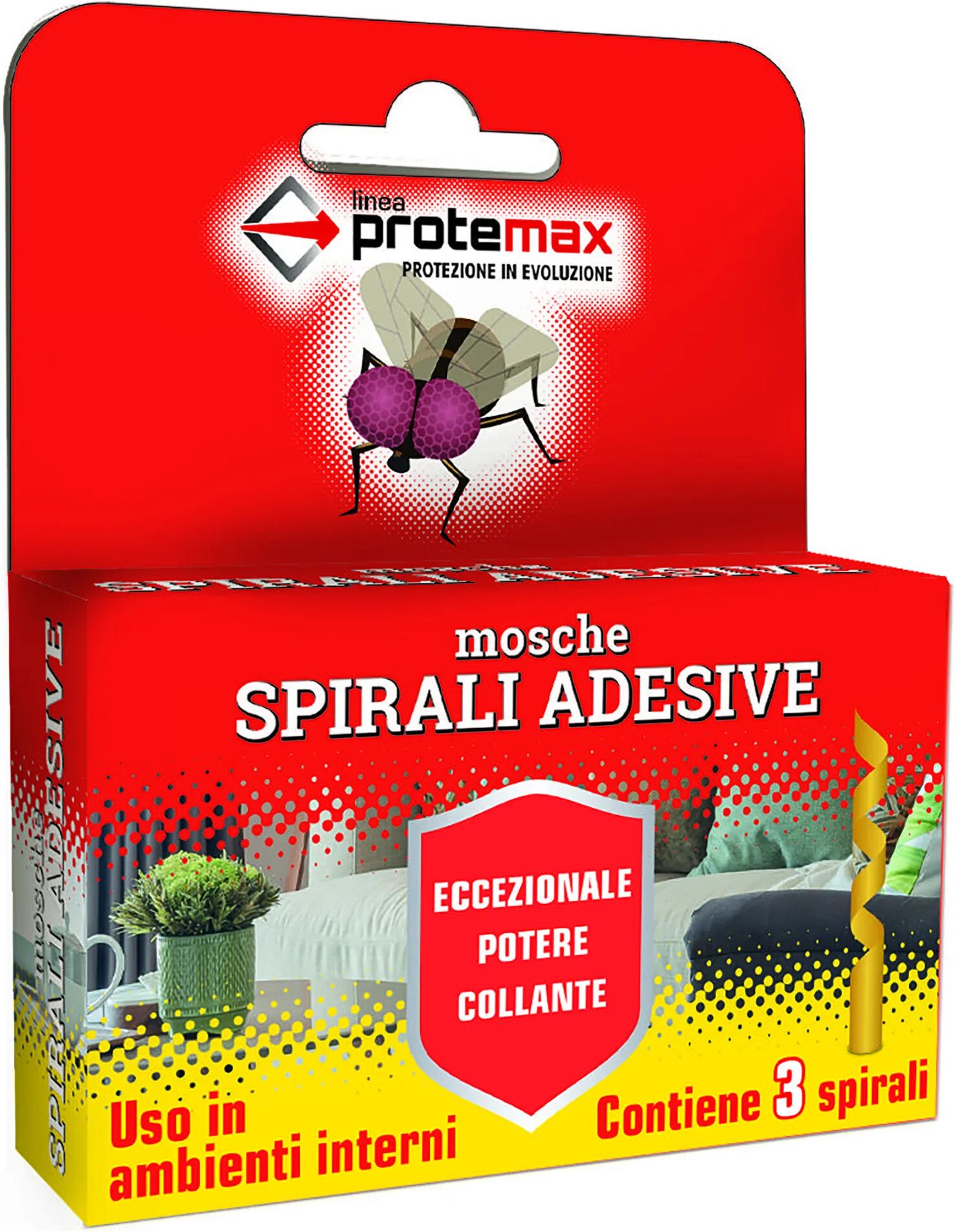 tecnomat spirali adesive protemax per mosche pronte all'uso 3 pezzi