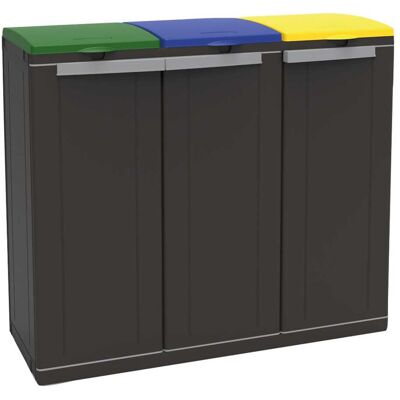 Terry PATTUMIERA A MOBILE CON COPERCHIO 3 ANTE PER RACCOLTA DIFFERENZIATA 3 POSTI NERA 102x88,7x39 cm Terry PATTUMIERA A MOBILE CON COPERCHIO 3 ANTE PER RACCOLTA DIFFERENZIATA 3 POSTI NERA 102x88,7x39 cm