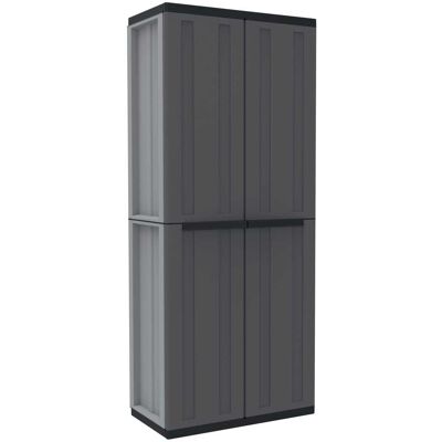 Terry ARMADIO IN RESINA 2 ANTE TUTTOPIANI 68x163,5x37,5cm GRIGIO/NERO Terry ARMADIO IN RESINA 2 ANTE TUTTOPIANI 68x163,5x37,5cm GRIGIO/NERO