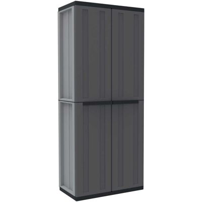 Terry ARMADIO IN RESINA 2 ANTE PORTASCOPE 68x163,5x37,5cm GRIGIO/NERO Terry ARMADIO IN RESINA 2 ANTE PORTASCOPE 68x163,5x37,5cm GRIGIO/NERO
