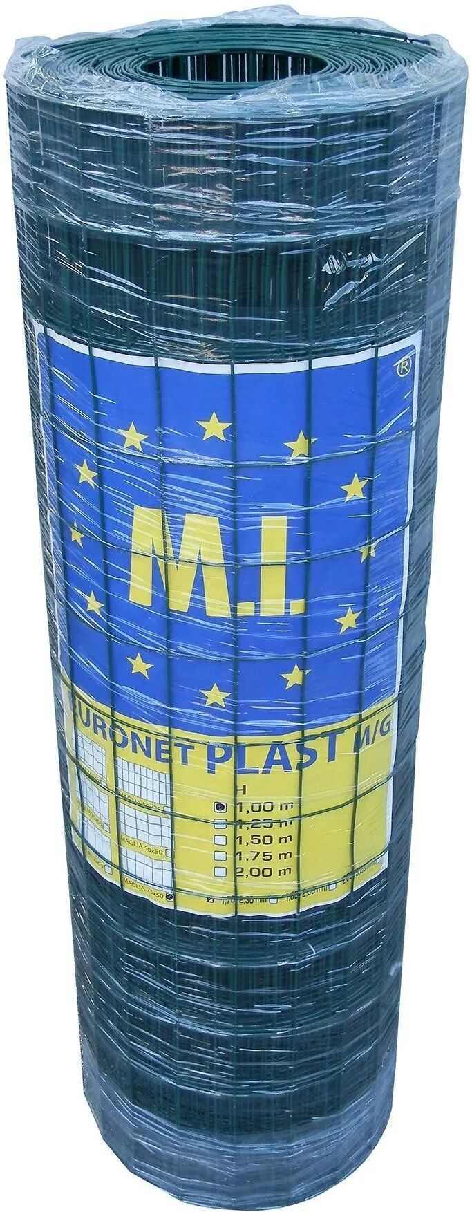 Rete Pvc Pesante 1x25 M Maglia 50x75 Eletrosaldata 1,8 / 2,5 Mm Made In Italy