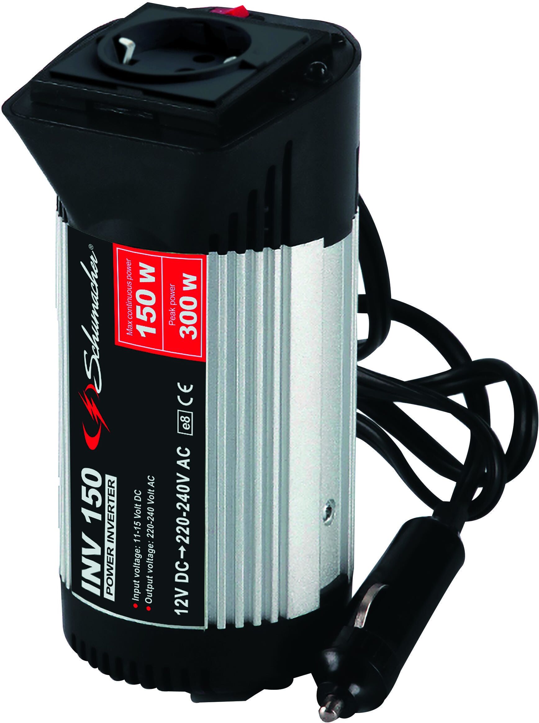 Convertitore Corrente 150 W Schumacher 12-220 V Frequenza 50/60 Hz Convertitore Corrente 150 W Schumacher 12-220 V Frequenza 50/60 Hz