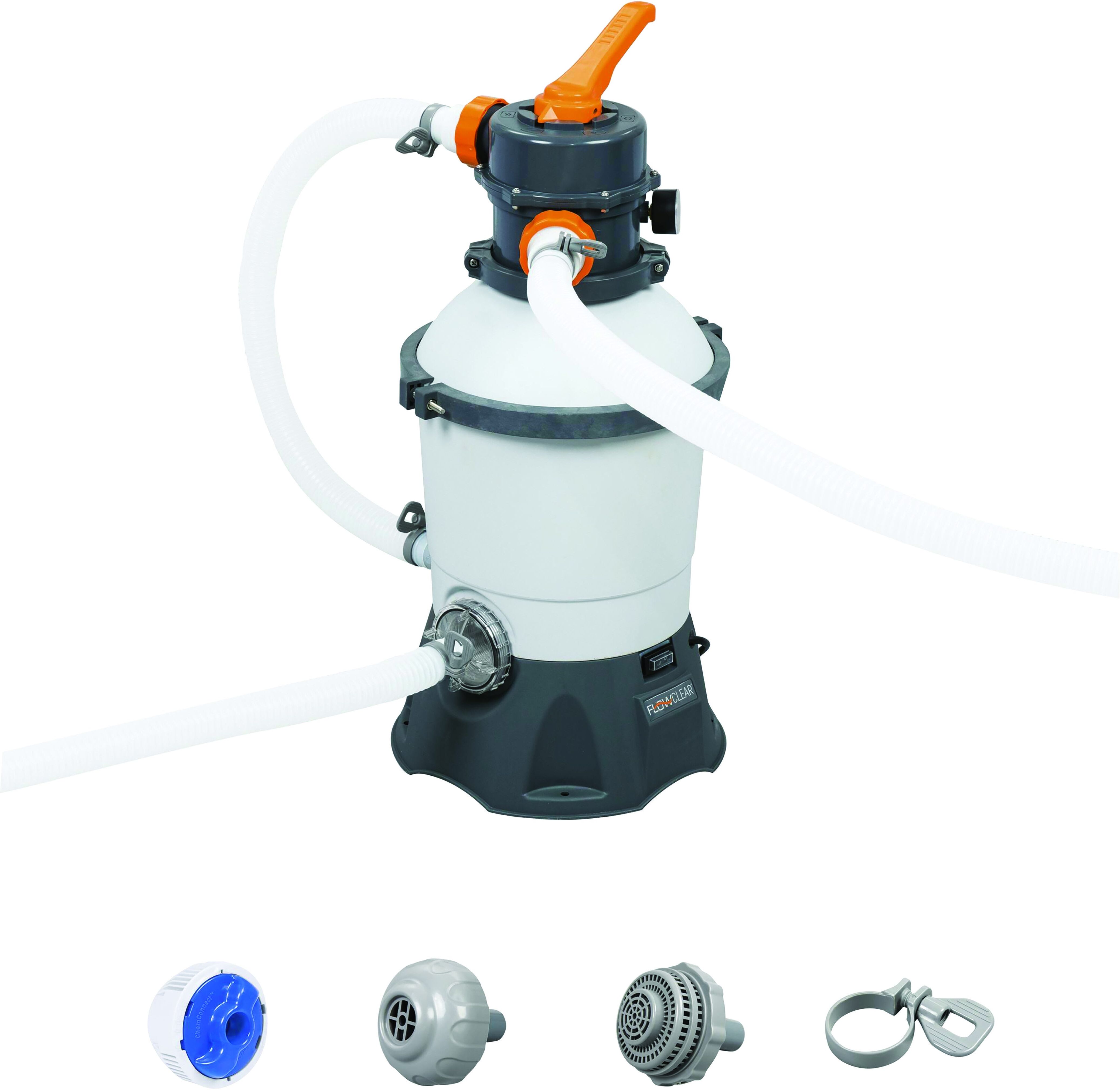 BESTWAY Pompa Filtro A Sabbia Flowclear 3028 L/h 85 W Valvola 6 Posizioni Pressostato-Prefiltro BESTWAY Pompa Filtro A Sabbia Flowclear 3028 L/h 85 W Valvola 6 Posizioni Pressostato-Prefiltro