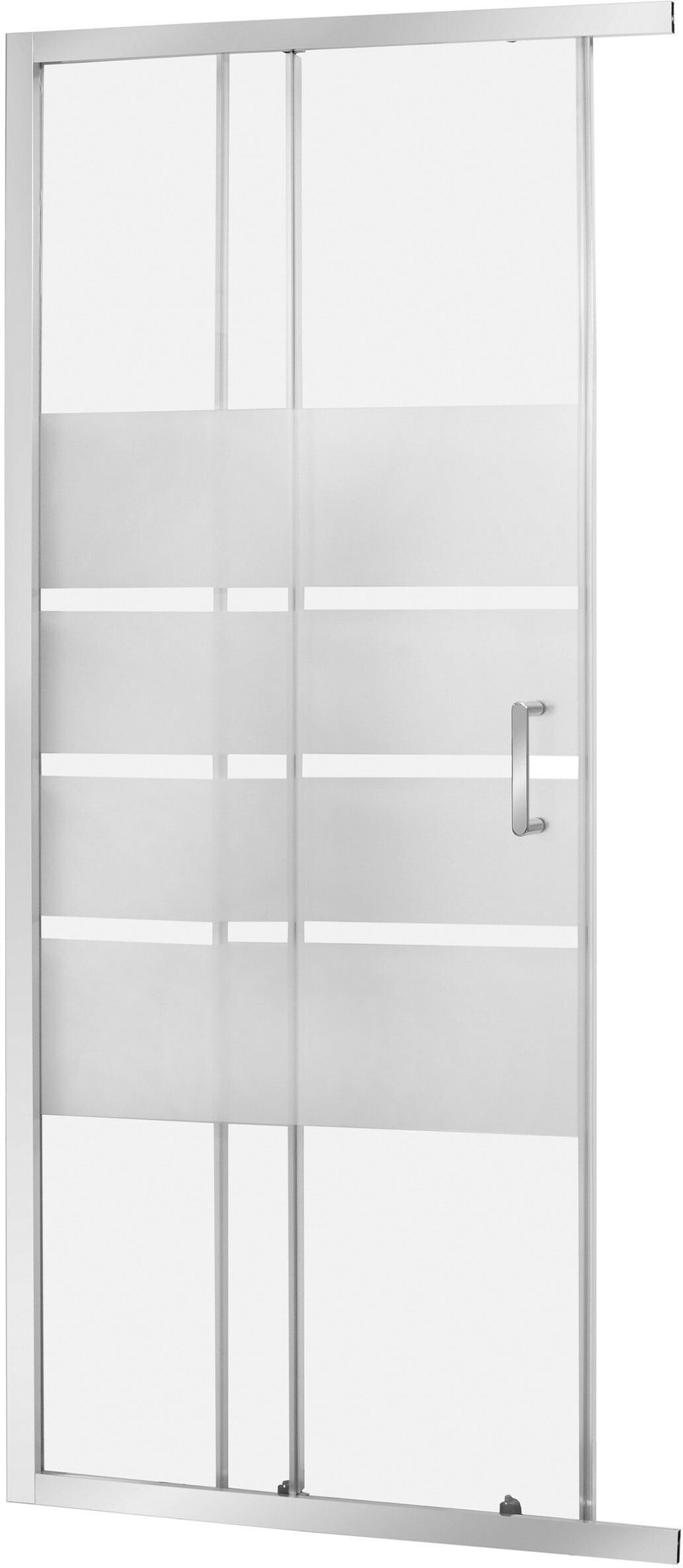 Lato Per Angolo Perloz 90 Altezza 190 Cm Vetro Temperato Serigrafato 6 Mm Profili Cromati Lato Per Angolo Perloz 90 Altezza 190 Cm Vetro Temperato Serigrafato 6 Mm Profili Cromati