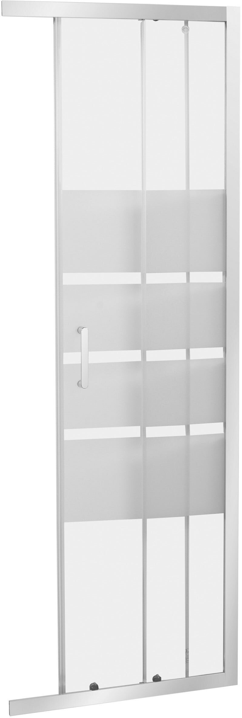 Lato Per Angolo Perloz 80 Altezza 190 Cm Vetro Temperato Serigrafato 6 Mm Profili Cromati Lato Per Angolo Perloz 80 Altezza 190 Cm Vetro Temperato Serigrafato 6 Mm Profili Cromati
