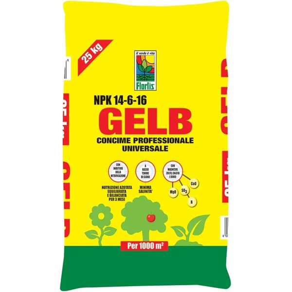 flortis concime universale granulare gelb lenta cessione npk 14.6.16 +mgo+so3+cao+b 25kg