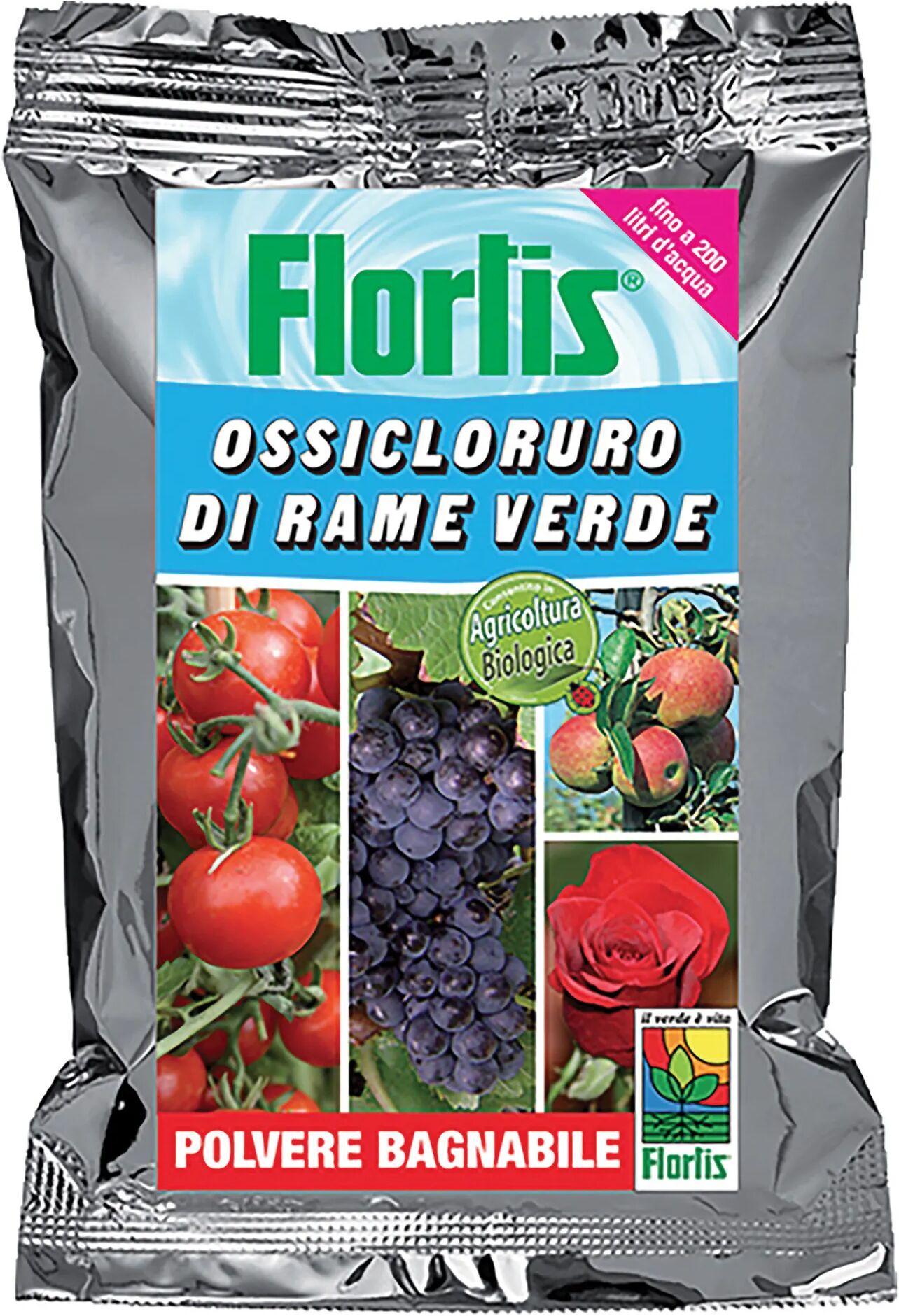 Flortis CONCIME OSSICLORURO RAME VERDE  POLVERE BAGNABILE FINO A 200 l ACQUA Cu+B 1 kg