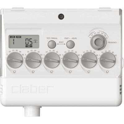 Claber PROGRAMMATORE LCD DA INTERNO 6 STAZIONI IRRIGAZIONE DA 5 A 60 MINUTI PER VALVOLA Claber PROGRAMMATORE LCD DA INTERNO 6 STAZIONI IRRIGAZIONE DA 5 A 60 MINUTI PER VALVOLA