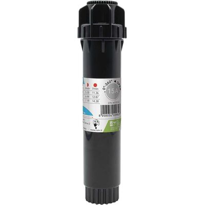 Rain IRRIGATORE STATICO S020 BLACK CON TESTINA 15A ALZO 10 cm RAGGIO 5,2 m Rain IRRIGATORE STATICO S020 BLACK CON TESTINA 15A ALZO 10 cm RAGGIO 5,2 m