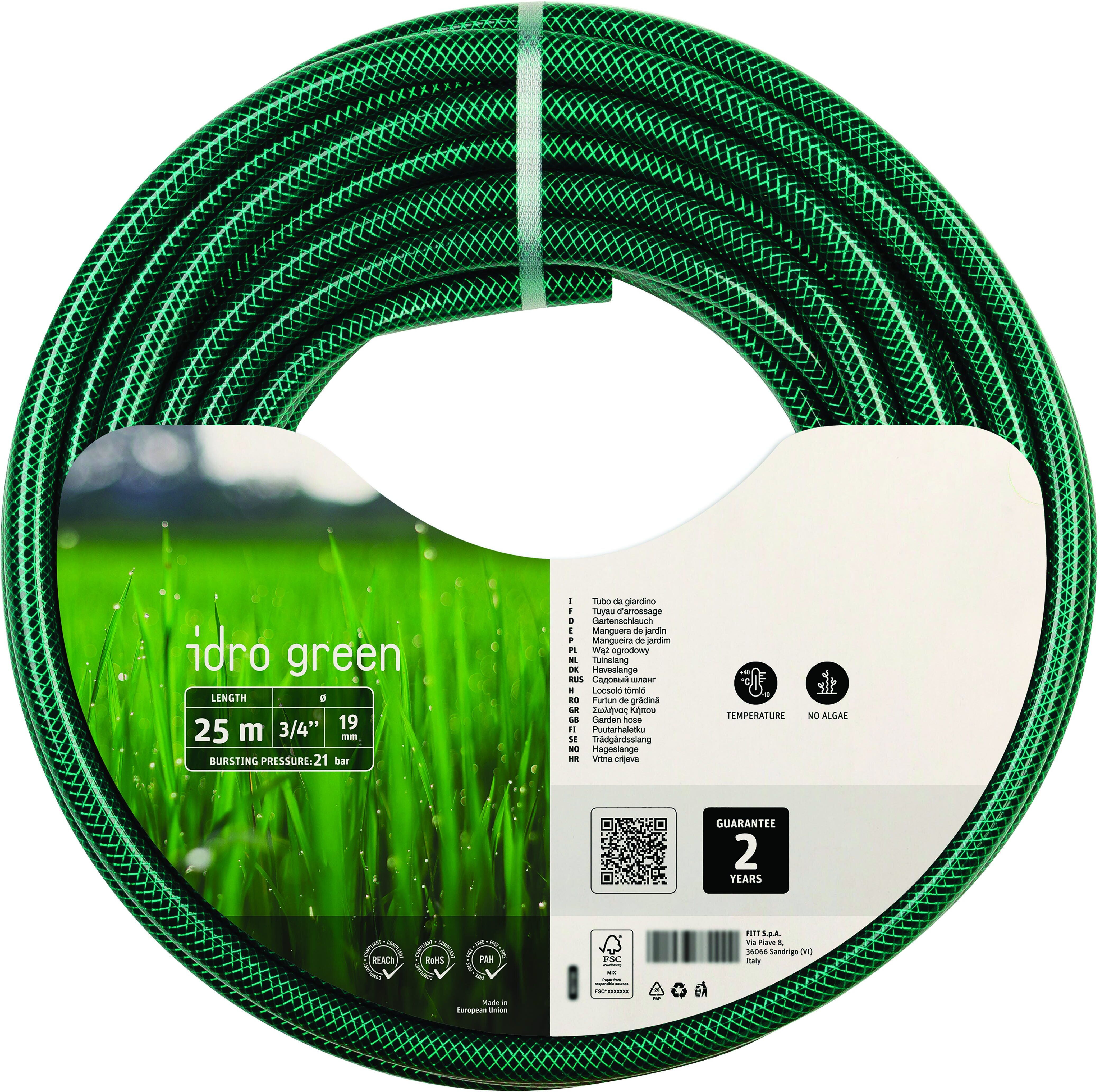 FITT Tubo 3 Strati  Ø 19 Mm Lunghezza 25m Pressione Esercizio 8 Bar Pressione Scoppio 24 Bar FITT Tubo 3 Strati  Ø 19 Mm Lunghezza 25m Pressione Esercizio 8 Bar Pressione Scoppio 24 Bar