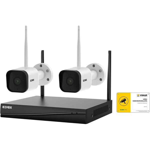 tecnomat kit tvcc nvr vimar wifi hd 1 tb 2 telecamere 3 mpx 3,6 mm portata 200 m