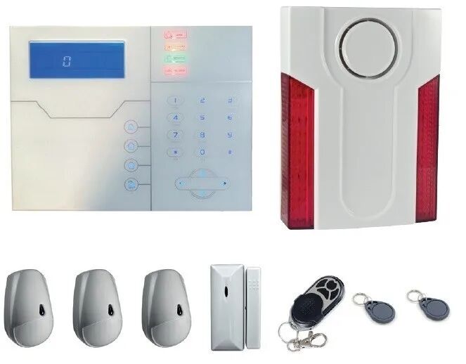 Proxe KIT ALLARME  FILARE WIRELESS GSM-IP 3 SENSORI 1 CONTATTO 2 TAG CON RADIOCOMANDO E SIRENA