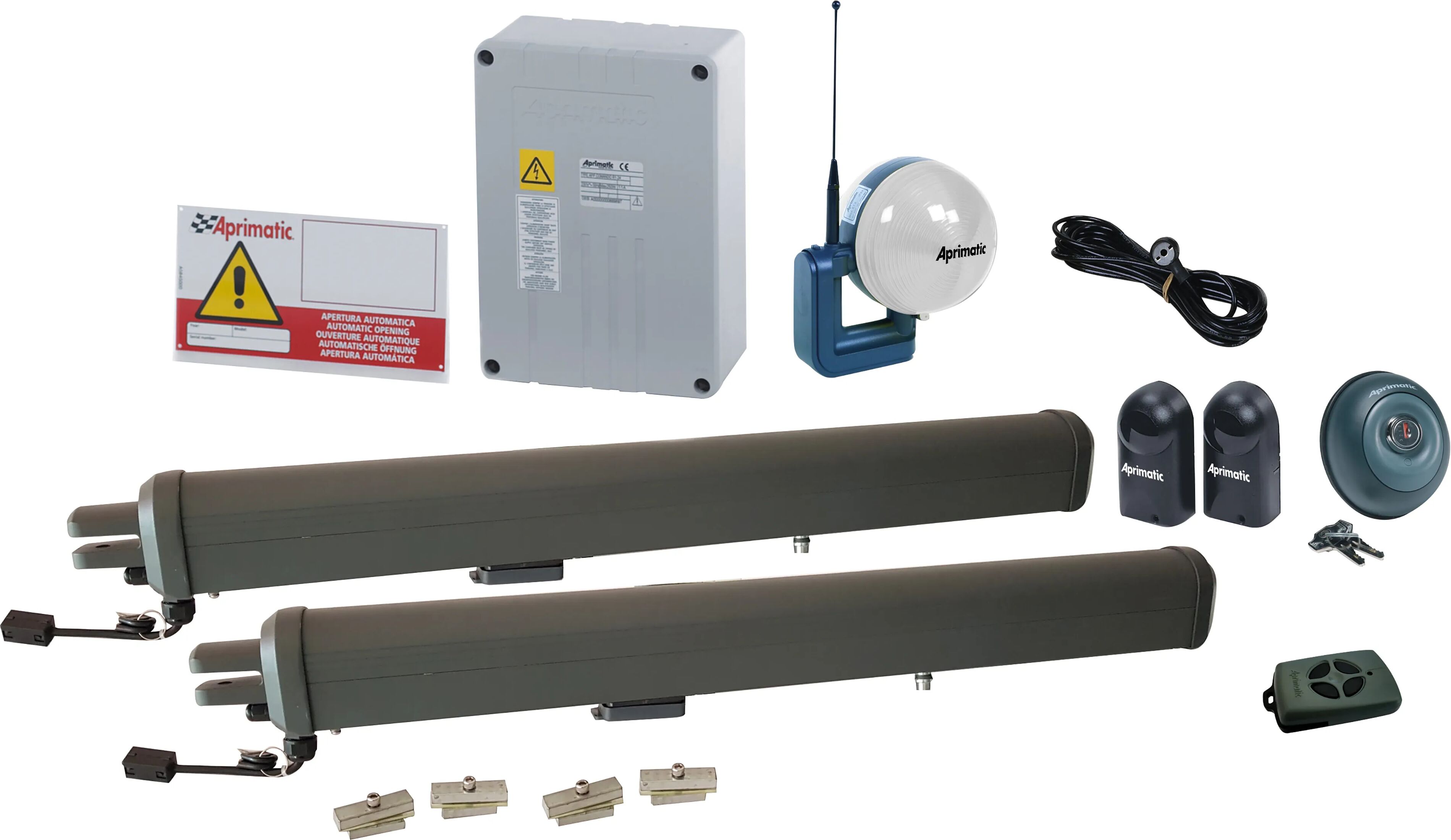 Aprimatic KIT APRICANCELLO  R251 24V ANTE BATTENTI FINO A 500 kg LUNGH MAX 3m 2 TELECOMANDI