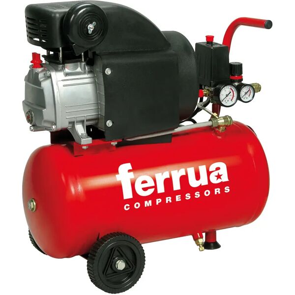 ferrua compressore 24l  2 hp lubrificato rc2/24 pressione 8 bar aria aspirata 210 l/min