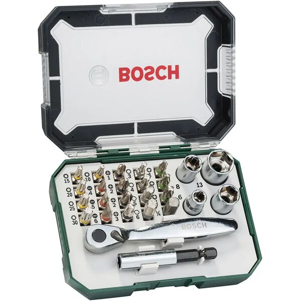 bosch set avvitamento  26 pezzi con cricchetto rainbow evo