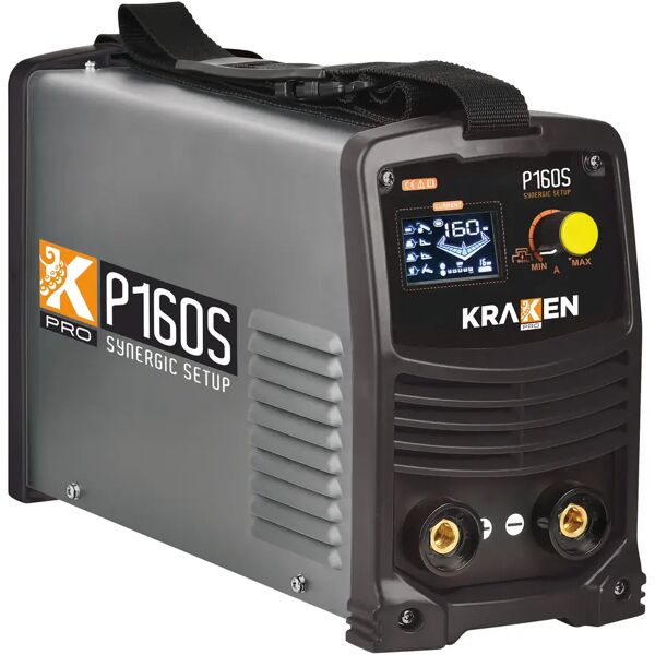 kraken saldatrice inverter sinergica  p160s corrente saldatura 20 160 a elettrodo fino al 3.2